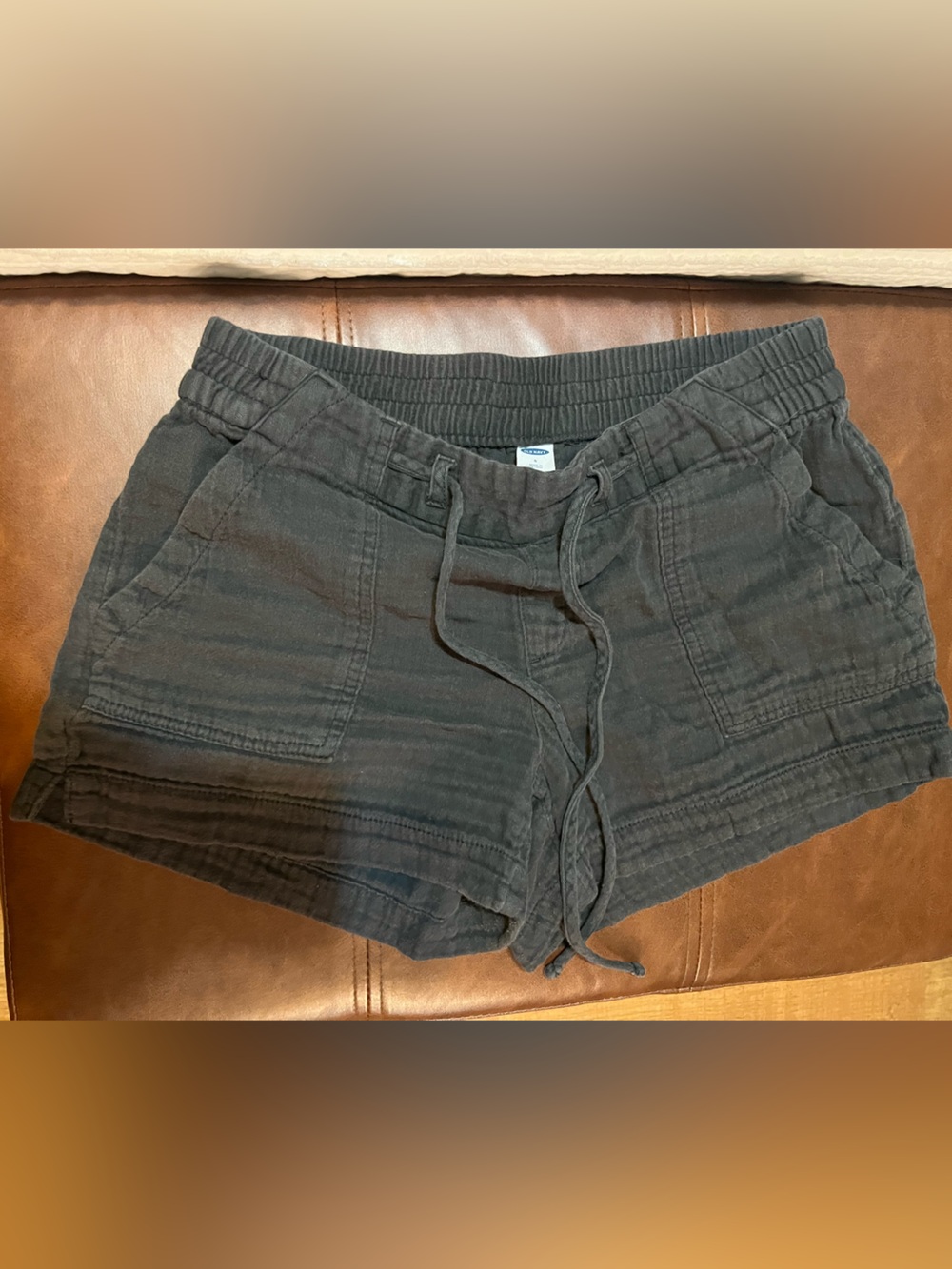 Old Navy Black Cotton-Blend Cargo Drawstring Shorts